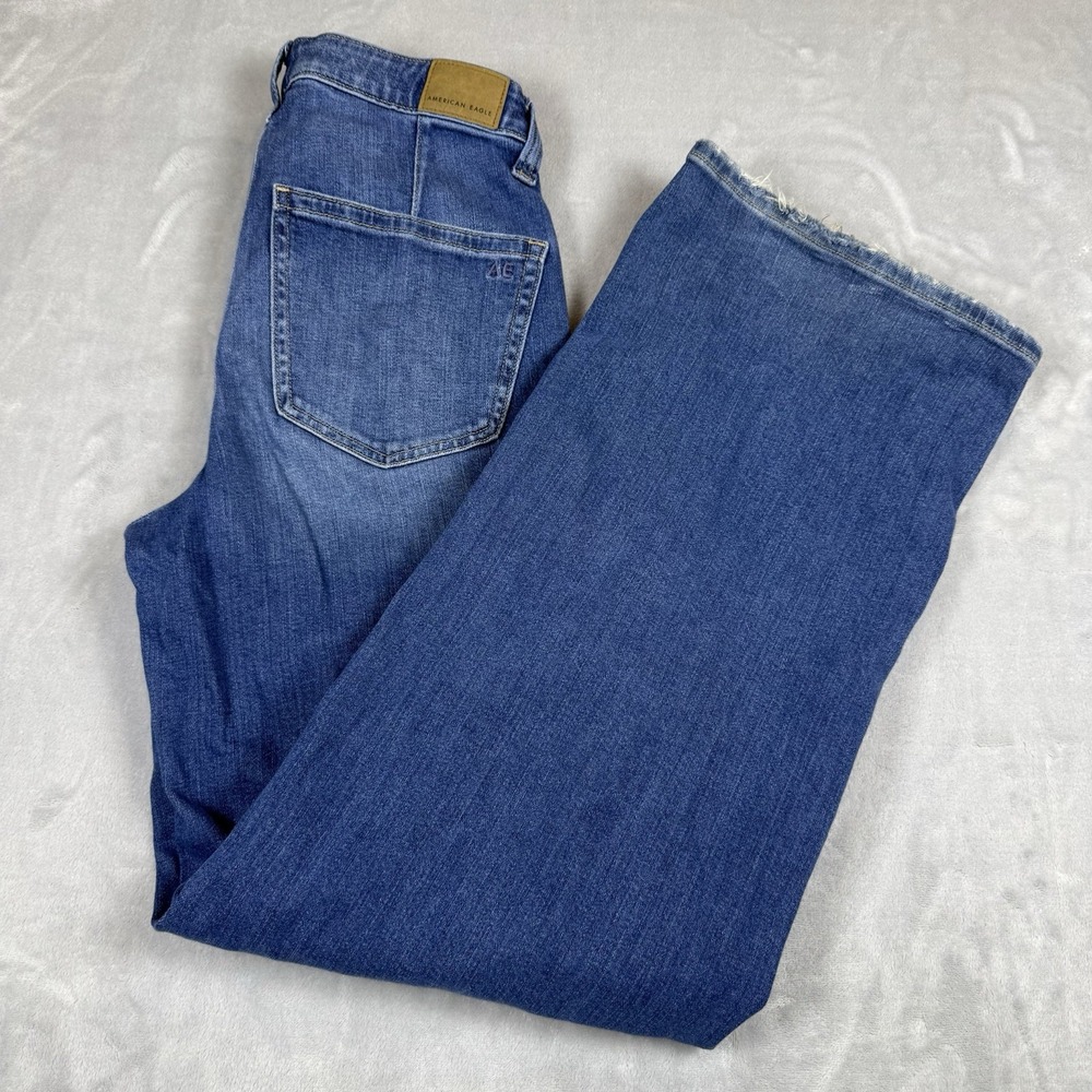 American Eagle Super High-Rise Baggy Wide Leg Cargo Jeans Blue 2 Regular 05/23